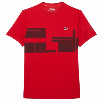 Lacoste Novak Djokovic Ultra Dry T-Shirt Burgundy Red