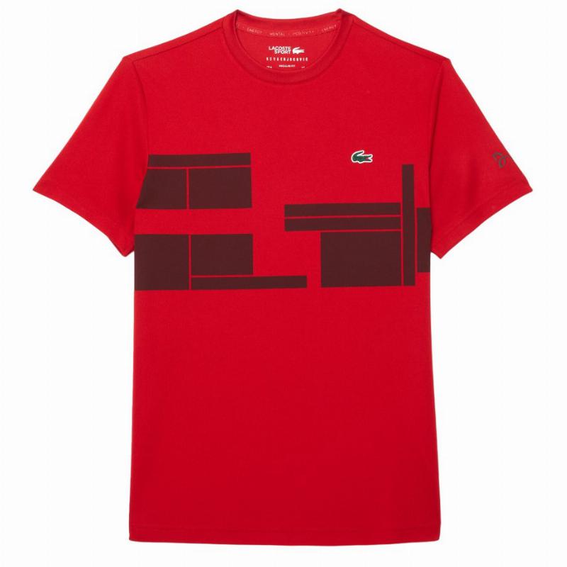 Lacoste Novak Djokovic Ultra Dry T-Shirt Burgundy Red
