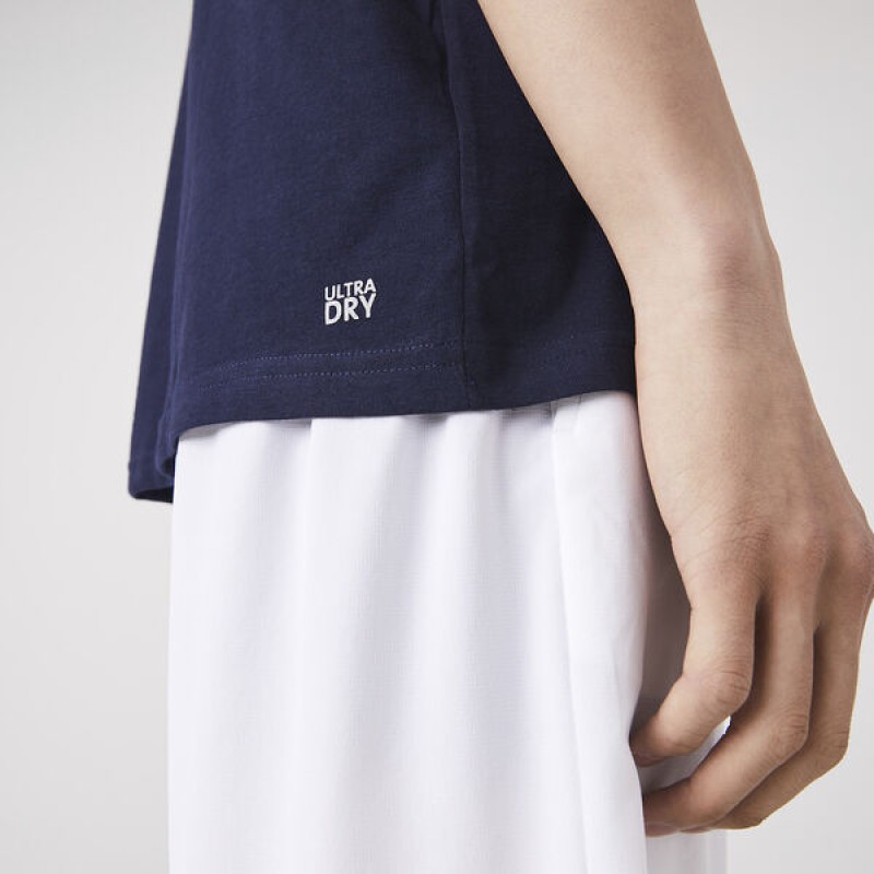 Camiseta Lacoste Sport Regular Fit Azul Marino - Barata Oferta Outlet