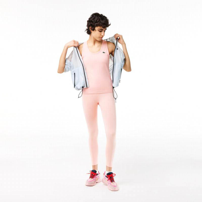 Camiseta Lacoste Sport Slim Fit Rosa Claro - Barata Oferta Outlet