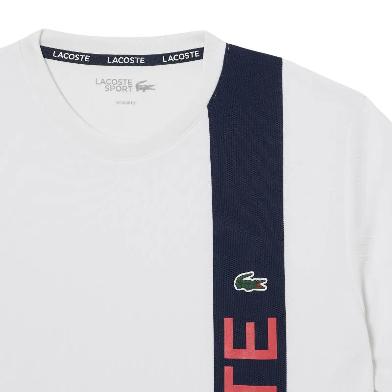 Lacoste Sport Ultra Dry White Navy Blue T-Shirt