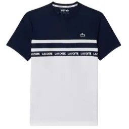Lacoste Ultra Dry White Navy Blue T-Shirt