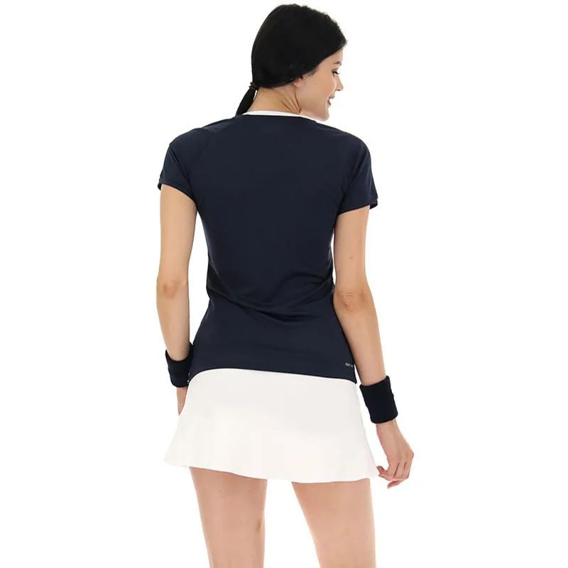 Lotto Squadra II Navy Blue White Women's T-Shirt