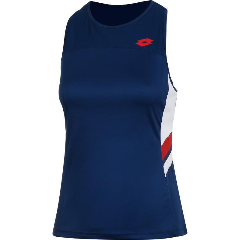 Camiseta Lotto Squadra III Azul Rojo Mujer - Barata Oferta Outlet