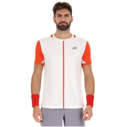 Camiseta Lotto Top IV Blanco Brillante Rojo Amapola
