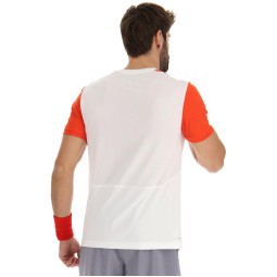 Camiseta Lotto Top IV Blanco Brillante Rojo Amapola