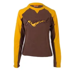 Varlion MD Maglietta a maniche lunghe M/L06-MC627 Marrone Donna