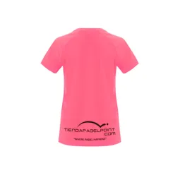 Camiseta PadelPoint Tournament Rosa Fluor Mujer