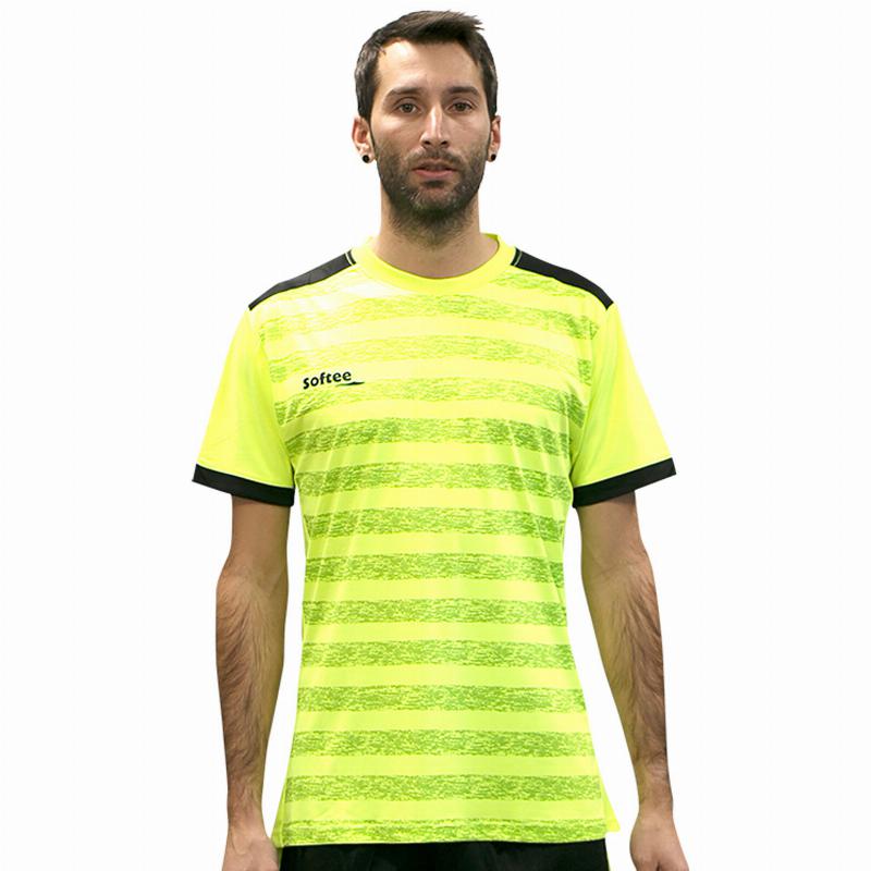 Camiseta Softee Leader Amarillo Fluor Negro - Barata Oferta Outlet