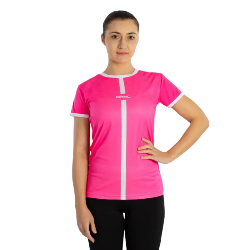 Women's Softee Tipex Fuchsia Fluor White T-Shirt
