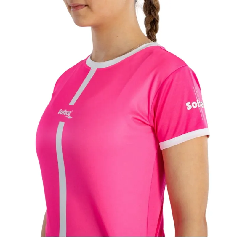Women's Softee Tipex Fuchsia Fluor White T-Shirt