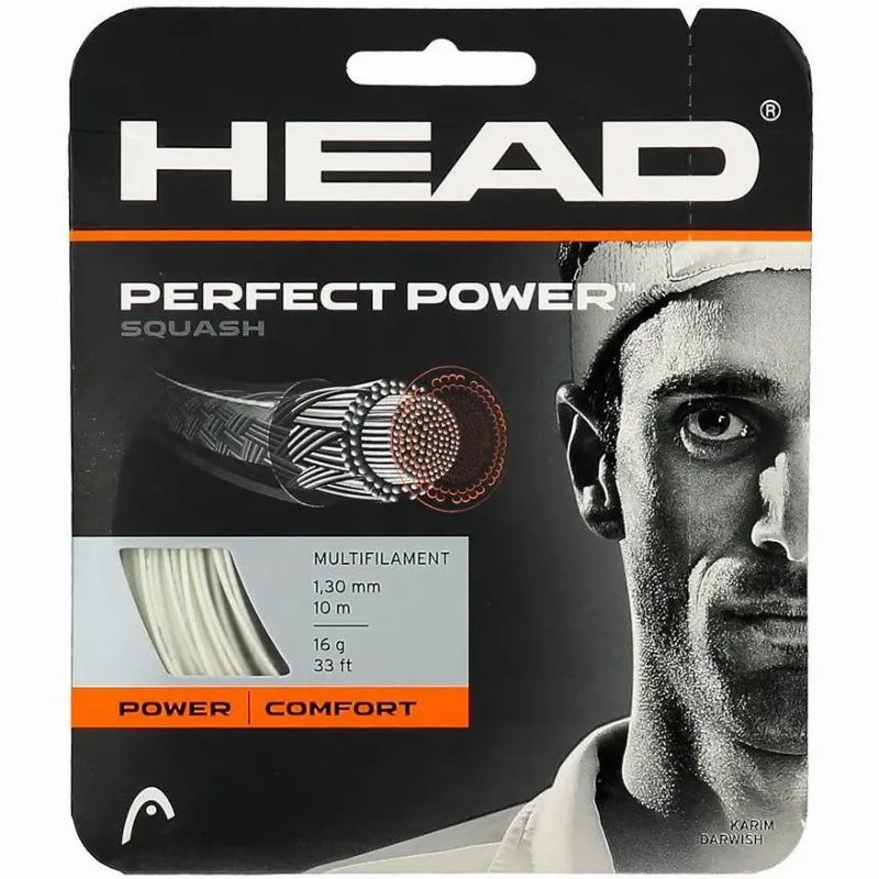 Cordaje Squash 10m Head Perfect Power 1,30mm Blanco