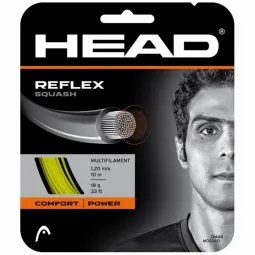 Squash 10m Head Reflex 1.20mm Yellow String