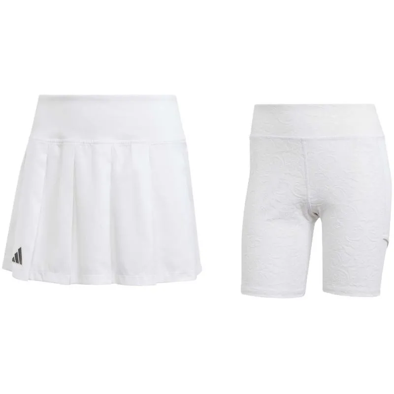 Adidas Pleated Aeroready Pro Black White Skirt