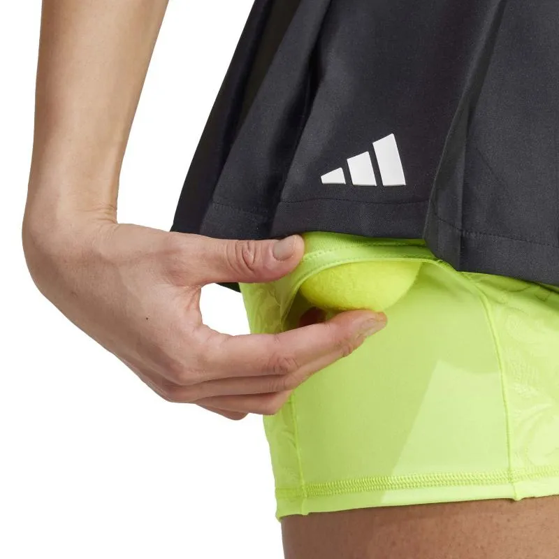 Adidas Pleated Aeroready Pro Black Lime Skirt