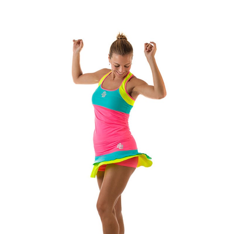 Falda BB Valeria Rosa Azul Amarillo Fluor - Barata Oferta Outlet