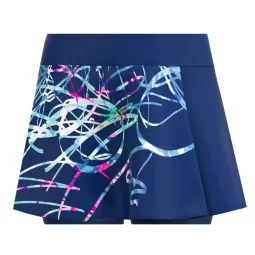 Falda Bidi Badu Decoration Printed Wavy Azul Oscuro