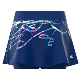 Falda Bidi Badu Decoration Printed Wavy Azul Oscuro