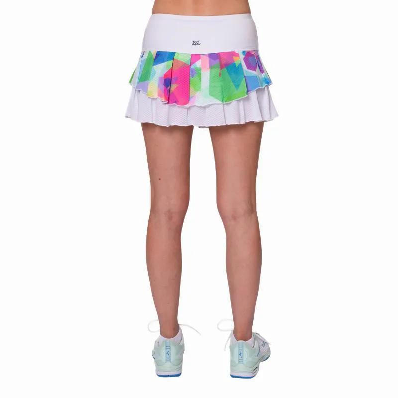 Falda Bidi Badu Kaleido Pleated Blanco Mix