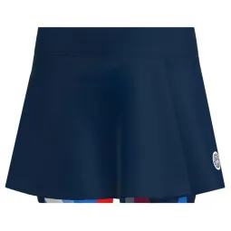 Badu Bidi Skirt New York Printed Wavy Dark Blue Red