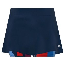 Badu Bidi Skirt New York Printed Wavy Dark Blue Red
