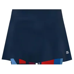 Badu Bidi Skirt New York Printed Wavy Dark Blue Red