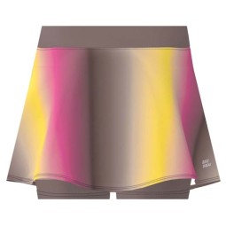 Falda Bidi Badu Spectrum Printed Wavy Marron Amarillo