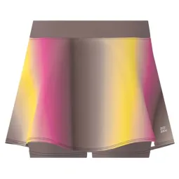 Falda Bidi Badu Spectrum Printed Wavy Marron Amarillo