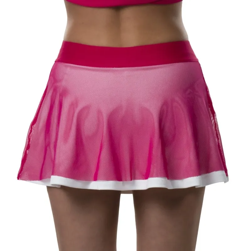 Falda Drop Shot Azalea Rosa Blanco