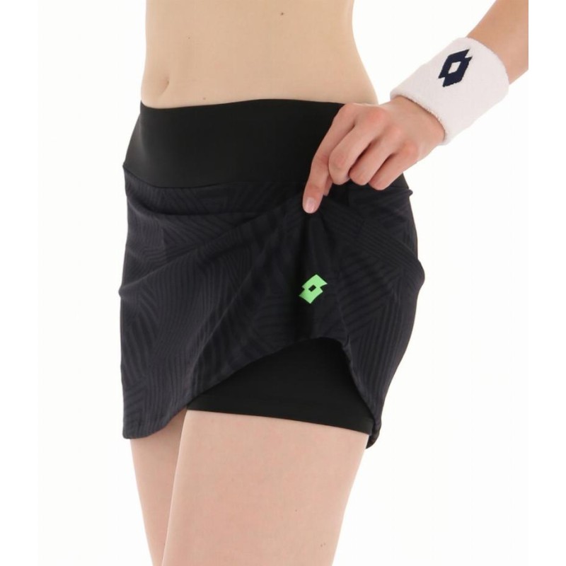 Falda Lotto Superrapida Negro Verde Manzana - Barata Oferta Outlet