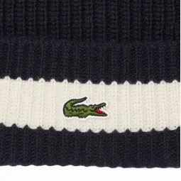 Lacoste Navy Blue White Wool Hat