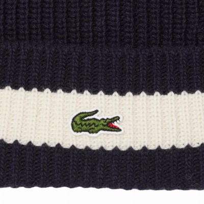 Lacoste Navy Blue White Wool Hat