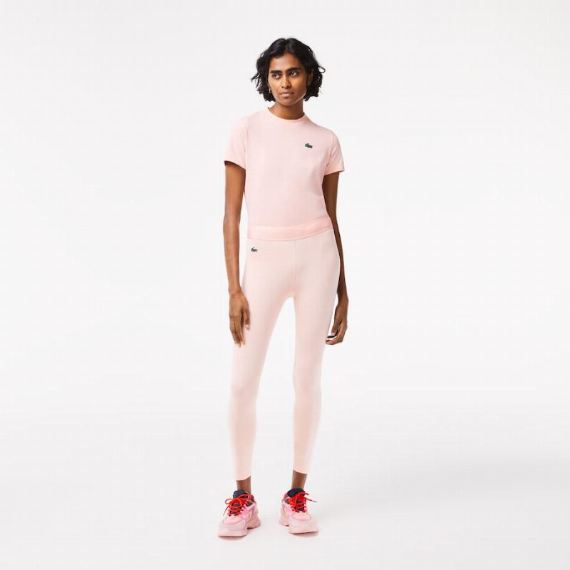 Mallas Lacoste Sport Poliester Reciclado 7/8 Rosa - Barata Oferta Outlet