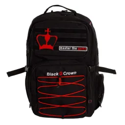 Mochila Black Crown Spartan Negro Rojo