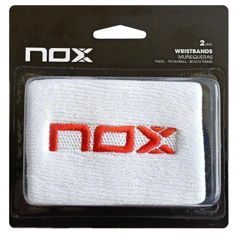 Nox White Logo Red Wristbands 2 Units