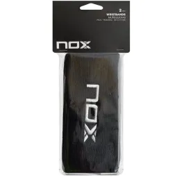 Munequeras Nox Long Black Logo White 2 Units