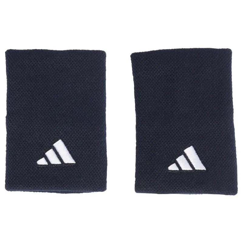 Adidas Dark Blue White Large Wristbands 2 Units