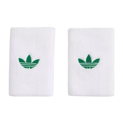 Adidas Original Long White Green Wristbands 2 Units