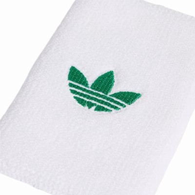 Adidas Original Long White Green Wristbands 2 Units