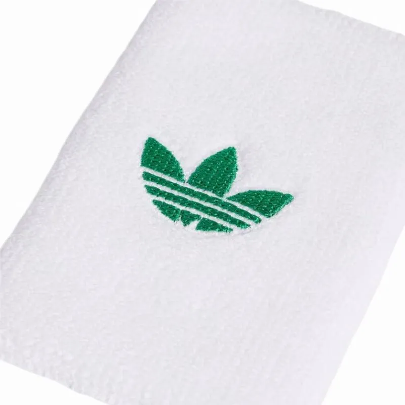 Adidas Originals Long White Green Wristbands 2 Units