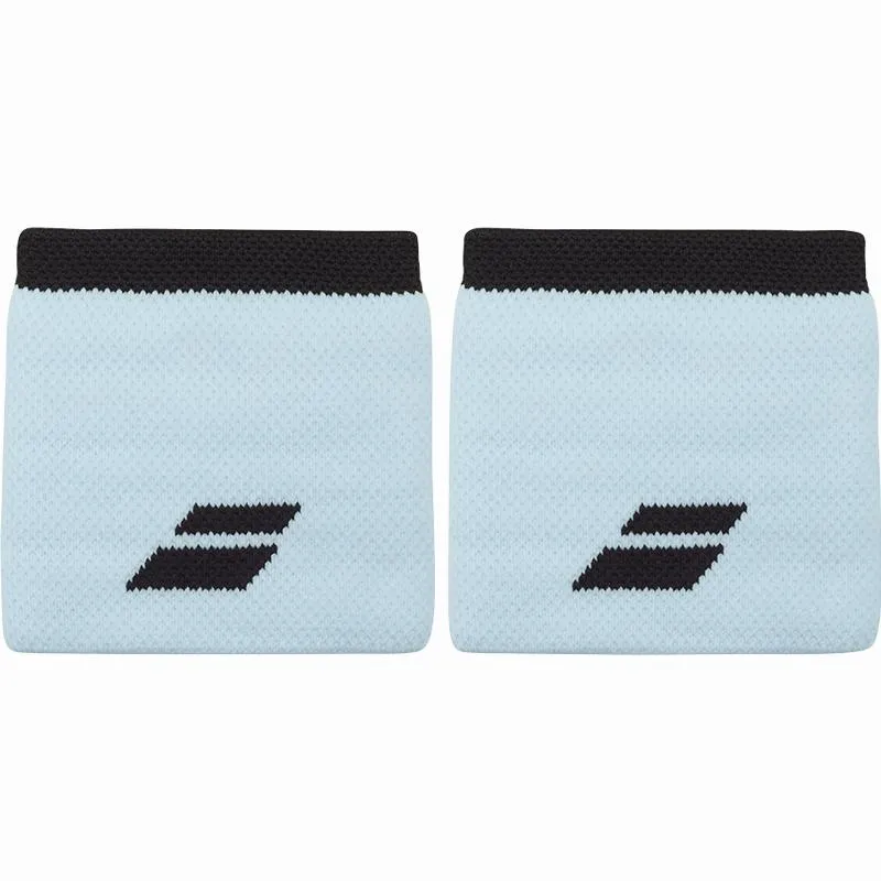 Babolat Logo Light Blue Black Wristbands 2 Units