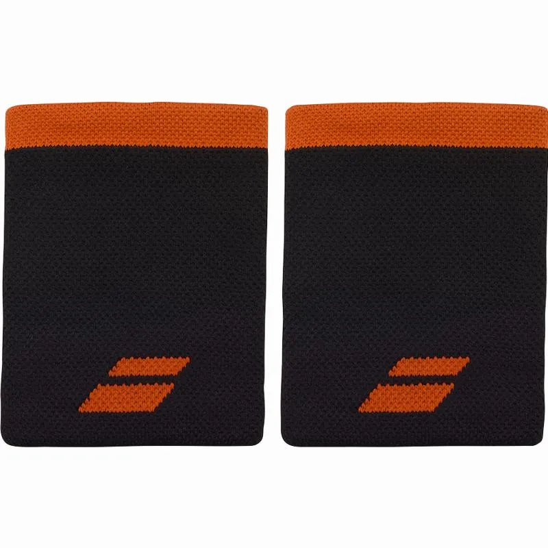 Babolat Logo Jumbo Black Red Wristbands 2 Units
