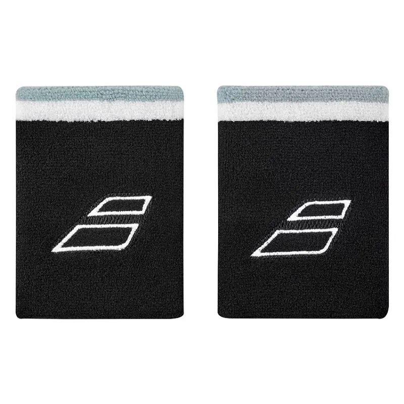 Babolat Terry Jumbo Black White Wristbands 2 Units