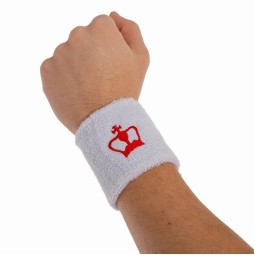 Black Crown Short White Wristbands 1 Unit