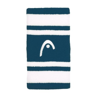 Head Striped 5 Teal Blue White Wristbands 2 Units