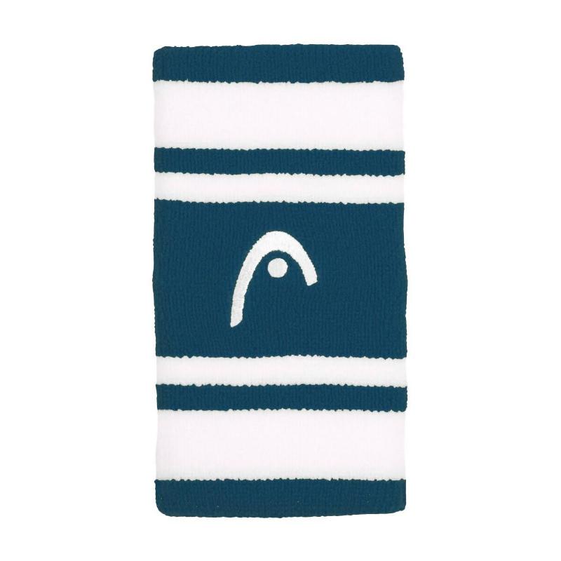 Head Striped 5 Teal Blue White Wristbands 2 Units