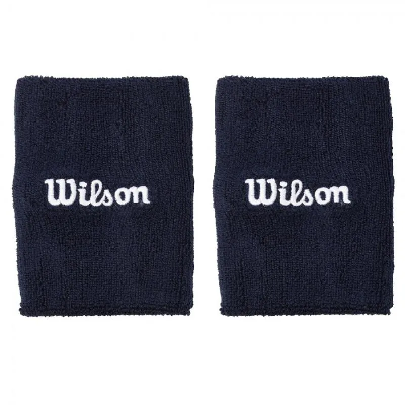 Wilson Wide Terry Navy Blue Wristbands 2 Units