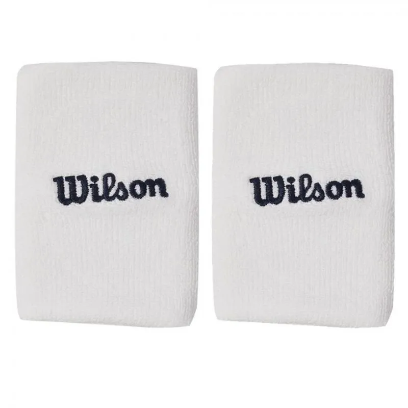 Wilson Wide Terry White Wristbands 2 Units