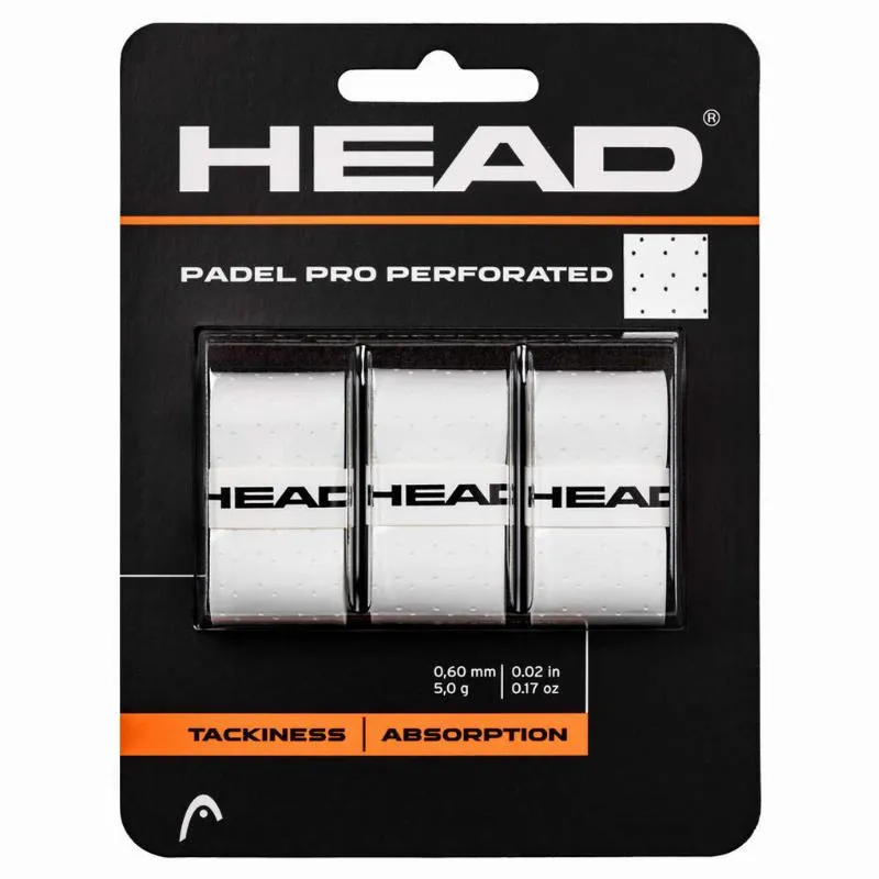 Overgrips Head Padel Pro Perforated White 3 Units
