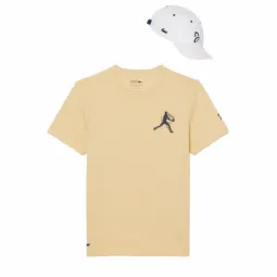 Pack Lacoste Novak Djokovic T-Shirt Yellow and White Cap